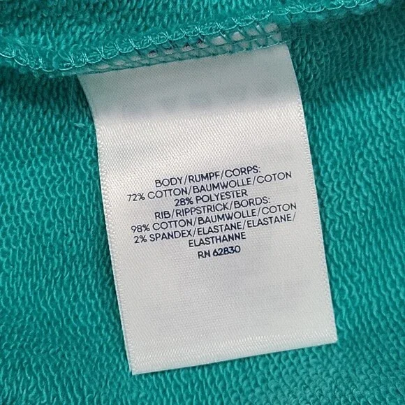 Lands End Womens Sweatshirt 2X Plus Sz Seafoam Teal Serious Sweats Pullover Top - Picture 9 of 10